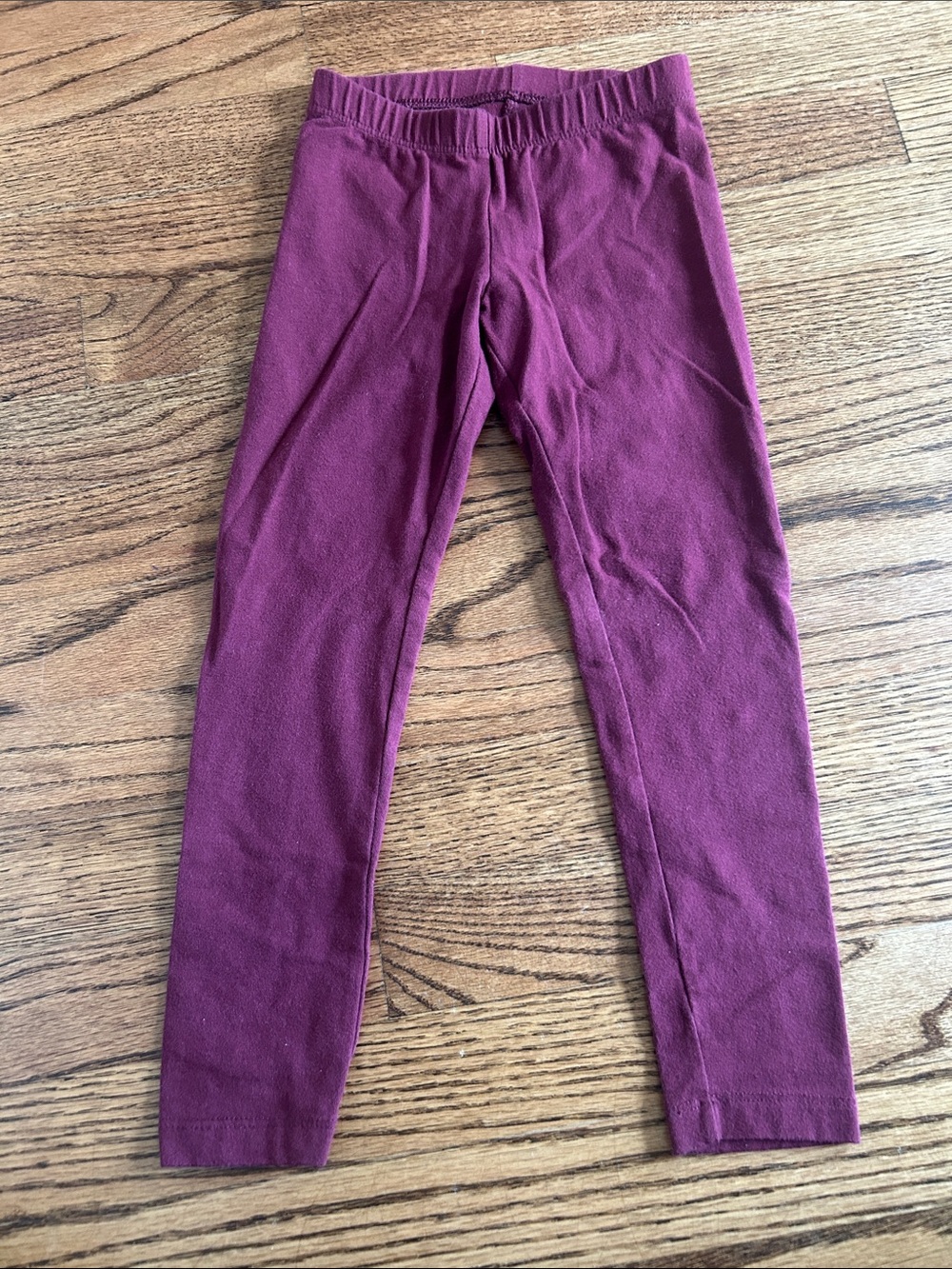 Kids Solid Maroon Leggings
